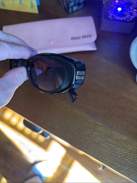 Miu Miu Accessories - Miu Miu Black Oval Sunglasses with Pink Case